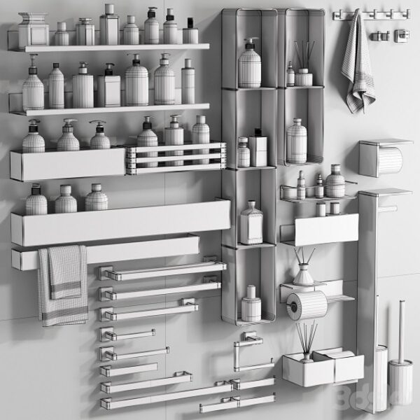 آبجکت اکسسوری حمام و دستشویی تری دی مکس-ویکی آبجکت