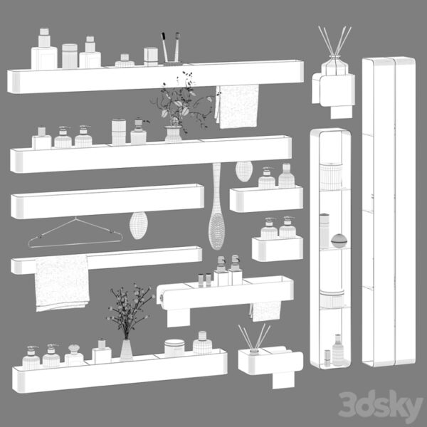 آبجکت اکسسوری حمام و دستشویی تری دی مکس-ویکی آبجکت